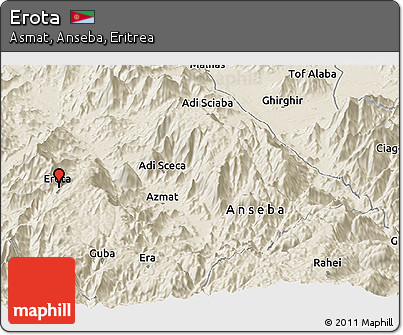 Shaded Relief Panoramic Map of Erota