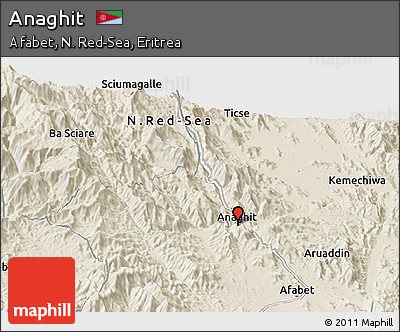Shaded Relief Panoramic Map of Anaghit