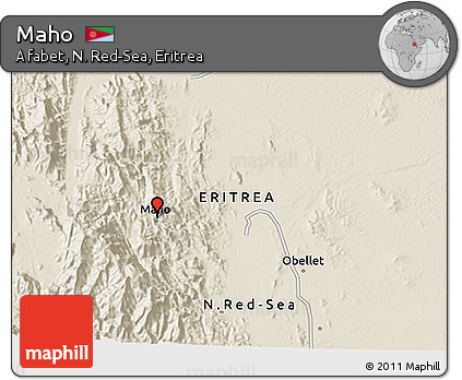 Shaded Relief 3D Map of Maho