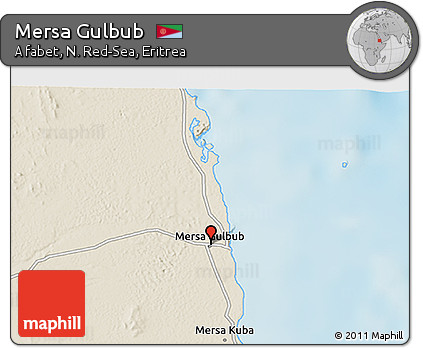Shaded Relief 3D Map of Mersa Gulbub