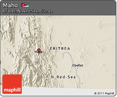 Shaded Relief 3D Map of Maho