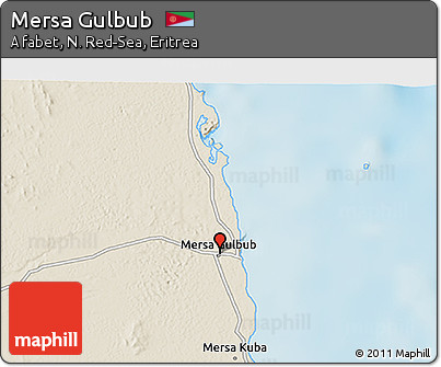 Shaded Relief 3D Map of Mersa Gulbub
