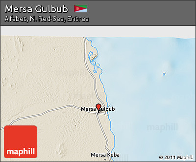Shaded Relief 3D Map of Mersa Gulbub
