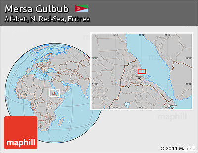 Gray Location Map of Mersa Gulbub