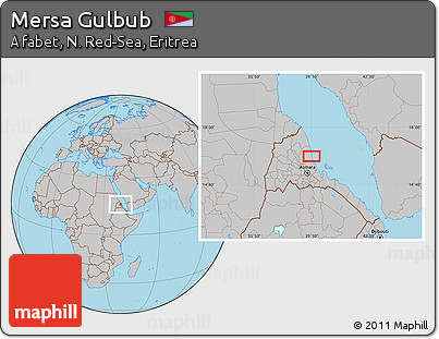 Gray Location Map of Mersa Gulbub