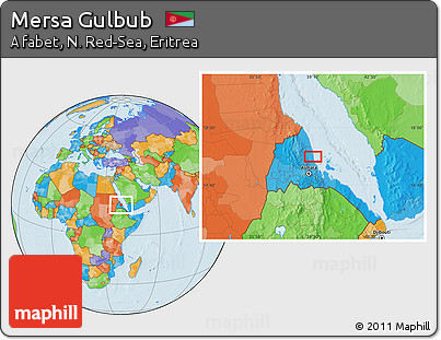 Political Location Map of Mersa Gulbub