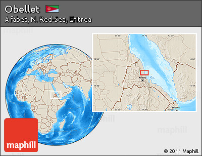 Shaded Relief Location Map of Obellet