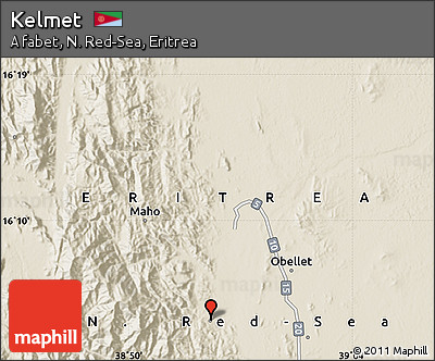 Shaded Relief Map of Kelmet