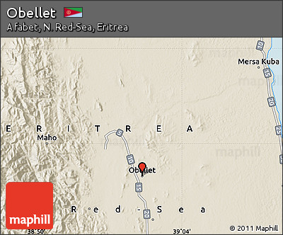 Shaded Relief Map of Obellet
