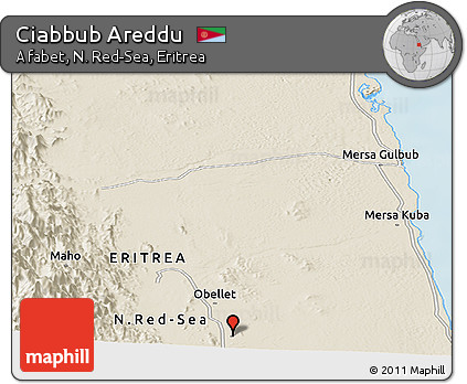 Shaded Relief Panoramic Map of Ciabbub Areddu