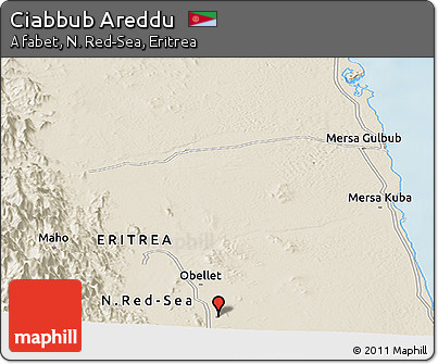 Shaded Relief Panoramic Map of Ciabbub Areddu