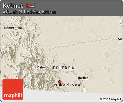 Shaded Relief Panoramic Map of Kelmet