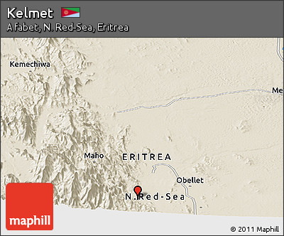 Shaded Relief Panoramic Map of Kelmet