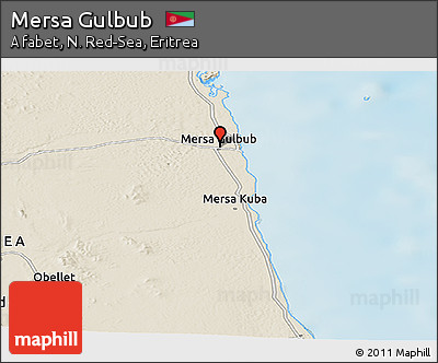 Shaded Relief Panoramic Map of Mersa Gulbub