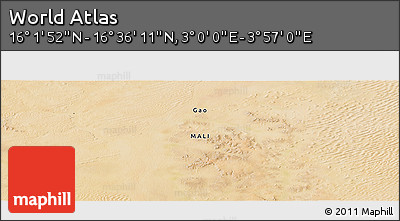 Satellite Panoramic Map of the Area around 16° 19' 2" N, 3° 28' 30" E