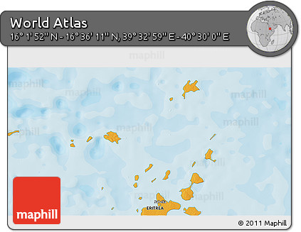 Political 3D Map of the Area around 16° 19' 2" N, 40° 1' 29" E