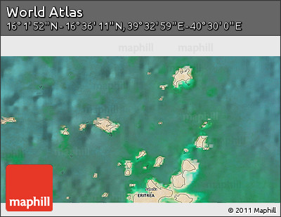 Satellite 3D Map of the Area around 16° 19' 2" N, 40° 1' 29" E