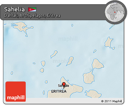 Shaded Relief 3D Map of Sahelia