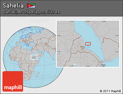 Gray Location Map of Sahelia