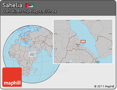 Gray Location Map of Sahelia