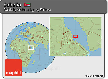 Savanna Style Location Map of Sahelia