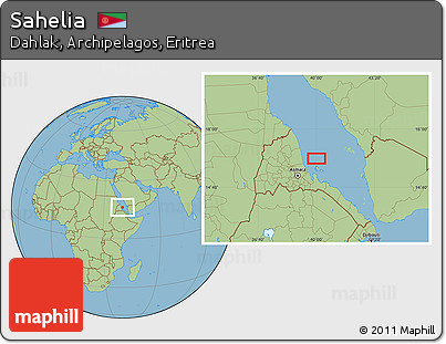 Savanna Style Location Map of Sahelia