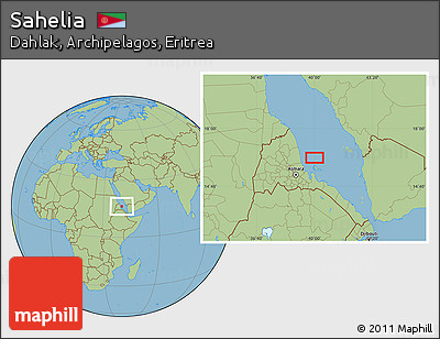 Savanna Style Location Map of Sahelia