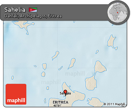 Shaded Relief Map of Sahelia