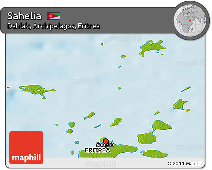 Physical Panoramic Map of Sahelia