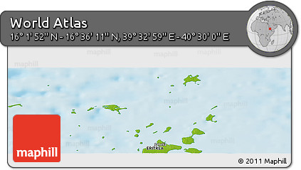 Physical Panoramic Map of the Area around 16° 19' 2" N, 40° 1' 29" E