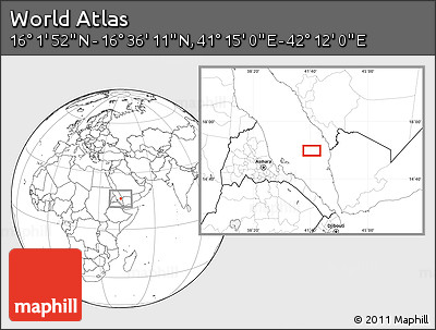 Blank Location Map of the Area around 16° 19' 2" N, 41° 43' 30" E