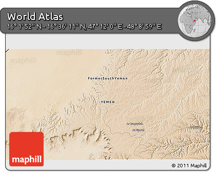 Satellite 3D Map of the Area around 16° 19' 2" N, 47° 40' 29" E