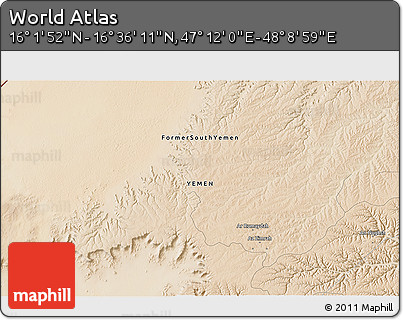 Satellite 3D Map of the Area around 16° 19' 2" N, 47° 40' 29" E