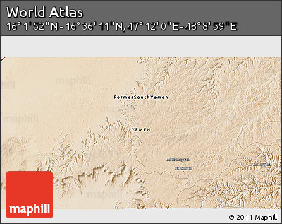 Satellite 3D Map of the Area around 16° 19' 2" N, 47° 40' 29" E