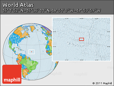 Political Location Map of the Area around 16° 19' 2" N, 48° 22' 30" W