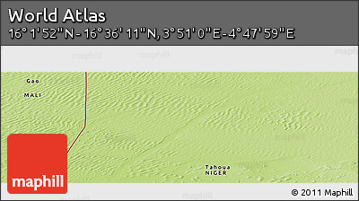 Physical Panoramic Map of the Area around 16° 19' 2" N, 4° 19' 30" E