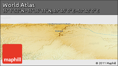 Physical Panoramic Map of the Area around 16° 19' 2" N, 50° 13' 30" E