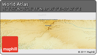 Physical Panoramic Map of the Area around 16° 19' 2" N, 50° 13' 30" E