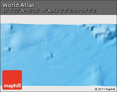 Physical 3D Map of the Area around 16° 19' 2" N, 54° 28' 30" E