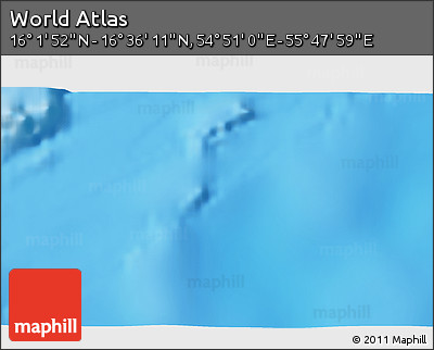 Physical 3D Map of the Area around 16° 19' 2" N, 55° 19' 30" E