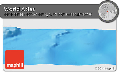 Physical Panoramic Map of the Area around 16° 19' 2" N, 55° 19' 30" E