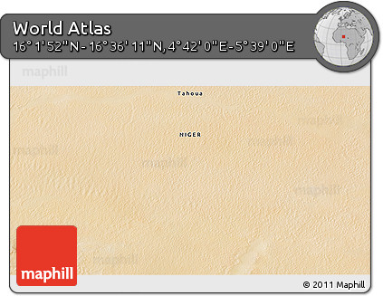 Satellite 3D Map of the Area around 16° 19' 2" N, 5° 10' 30" E