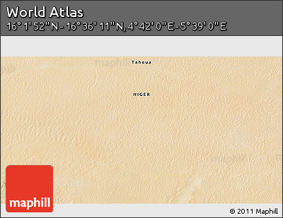 Satellite 3D Map of the Area around 16° 19' 2" N, 5° 10' 30" E
