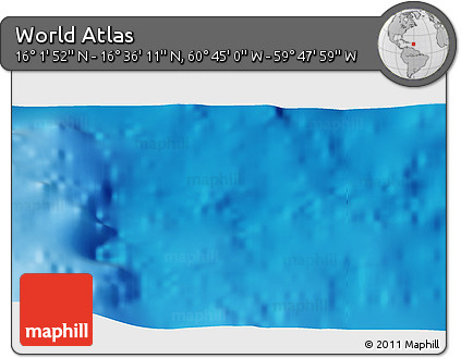 Physical 3D Map of the Area around 16° 19' 2" N, 60° 16' 29" W