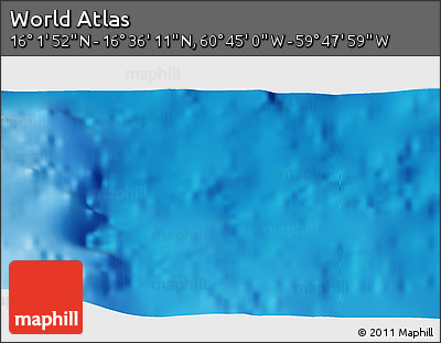 Physical 3D Map of the Area around 16° 19' 2" N, 60° 16' 29" W
