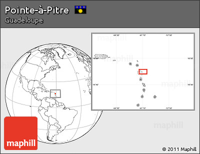 Blank Location Map of Pointe-à-Pitre