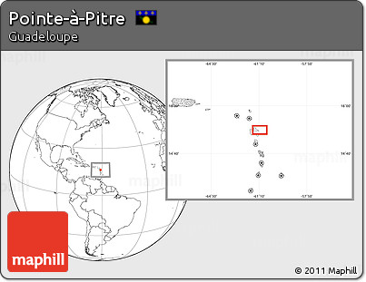 Blank Location Map of Pointe-à-Pitre