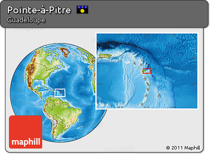 Physical Location Map of Pointe-à-Pitre