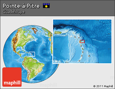 Physical Location Map of Pointe-à-Pitre