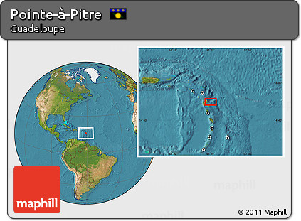 Satellite Location Map of Pointe-à-Pitre